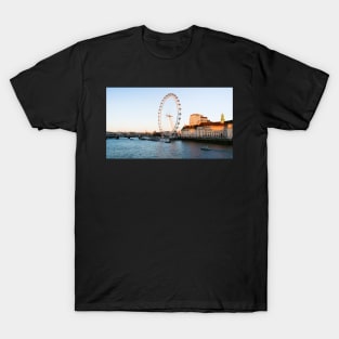 London Eye beautiful sundown near river thames T-Shirt